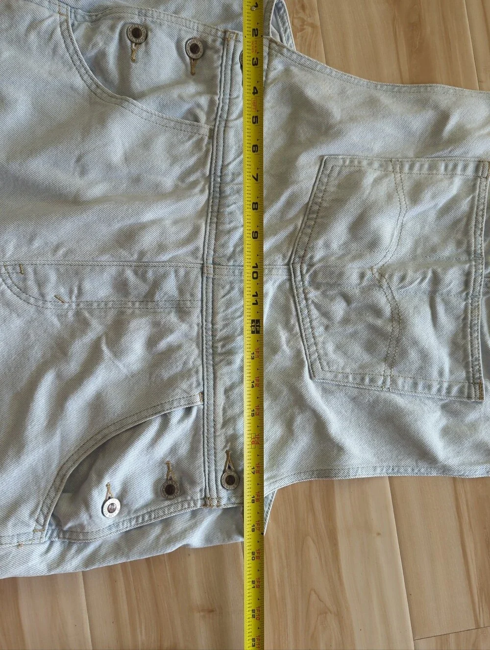 Levi’s Silver Tab Overalls Womens Light Wash Denim Wide Leg Baggy Fit EUC Sz XL